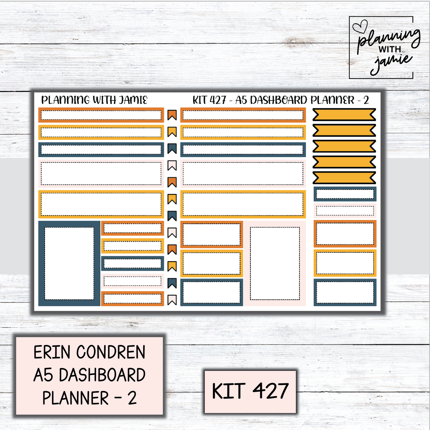 Kit 427 Erin Condren Dashboard Planner Sticker Kit