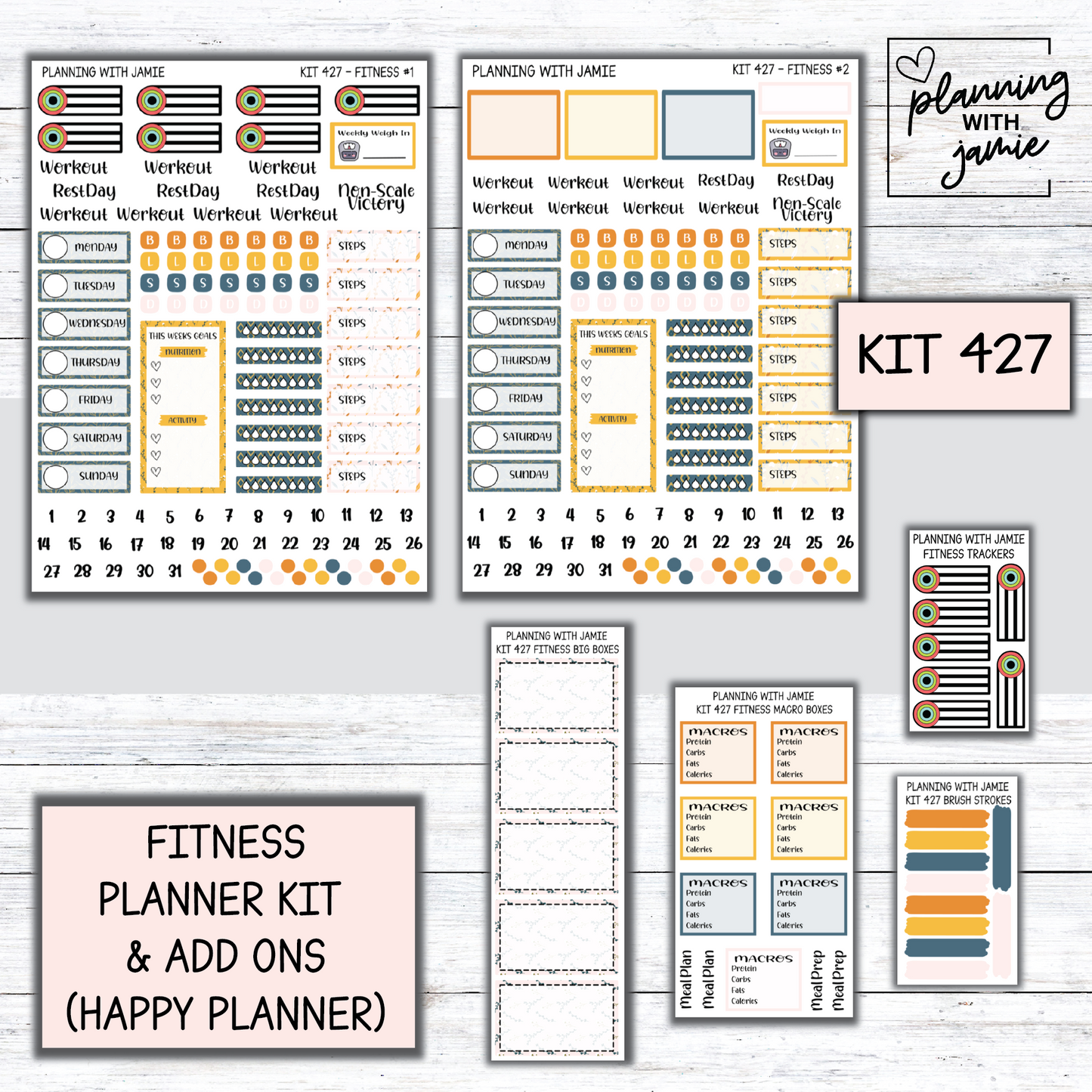 Kit 427 Weekly Fitness Sticker Kit