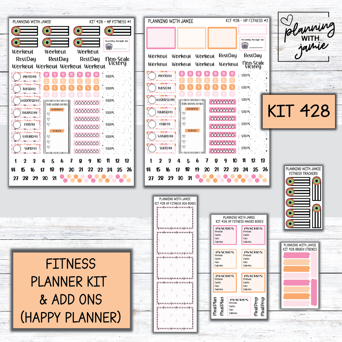 Kit 428 Weekly Fitness Sticker Kit