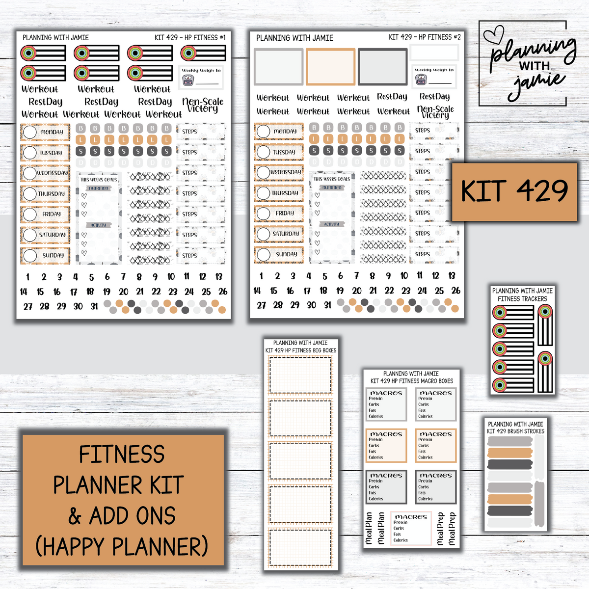 Kit 429 Weekly Fitness Sticker Kit