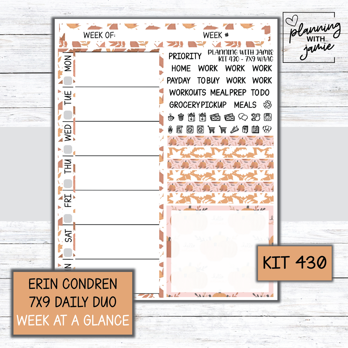 Kit 430 Week At A Glance Sticker