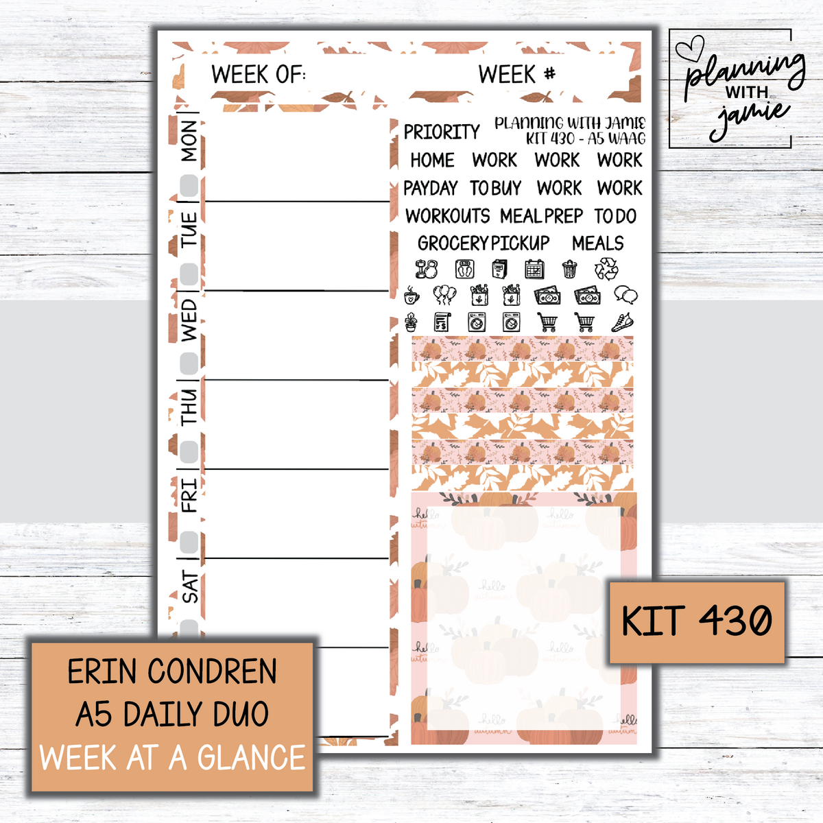 Kit 430 Week At A Glance Sticker