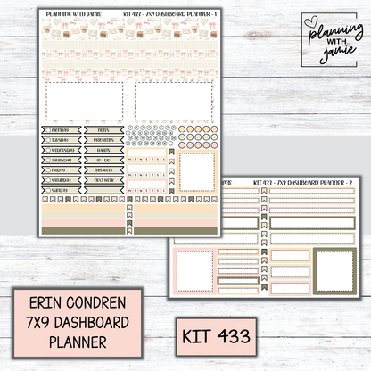 Kit 433 Erin Condren Dashboard Planner Sticker Kit