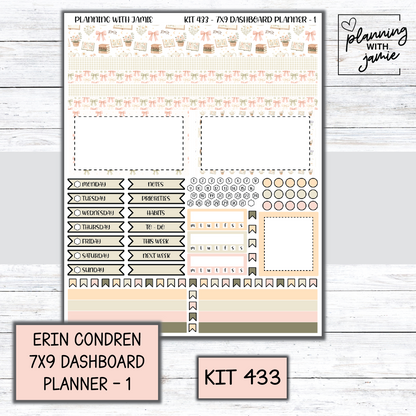 Kit 433 Erin Condren Dashboard Planner Sticker Kit
