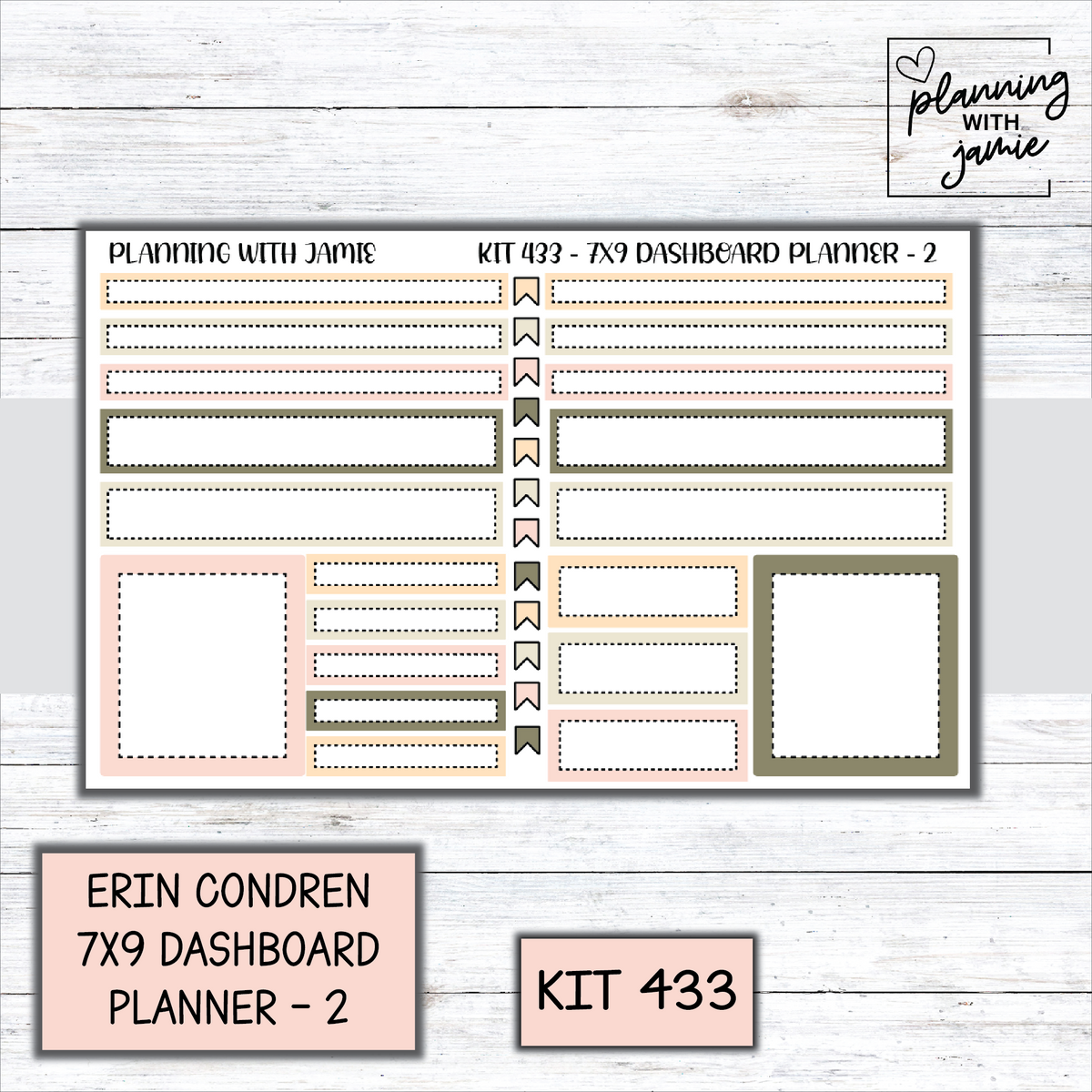 Kit 433 Erin Condren Dashboard Planner Sticker Kit