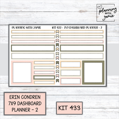 Kit 433 Erin Condren Dashboard Planner Sticker Kit