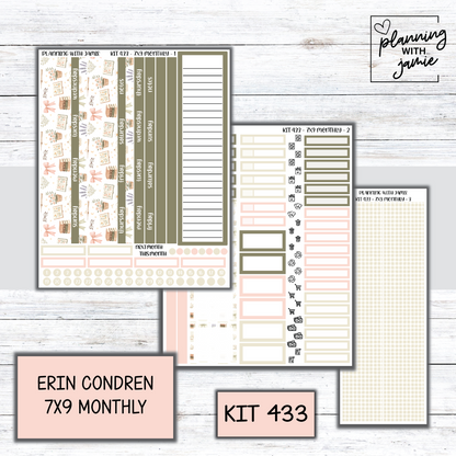 KIT 433 Erin Condren 7X9 OR A5 Monthly Kit