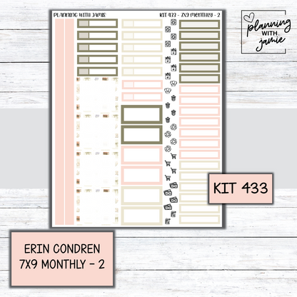 KIT 433 Erin Condren 7X9 OR A5 Monthly Kit