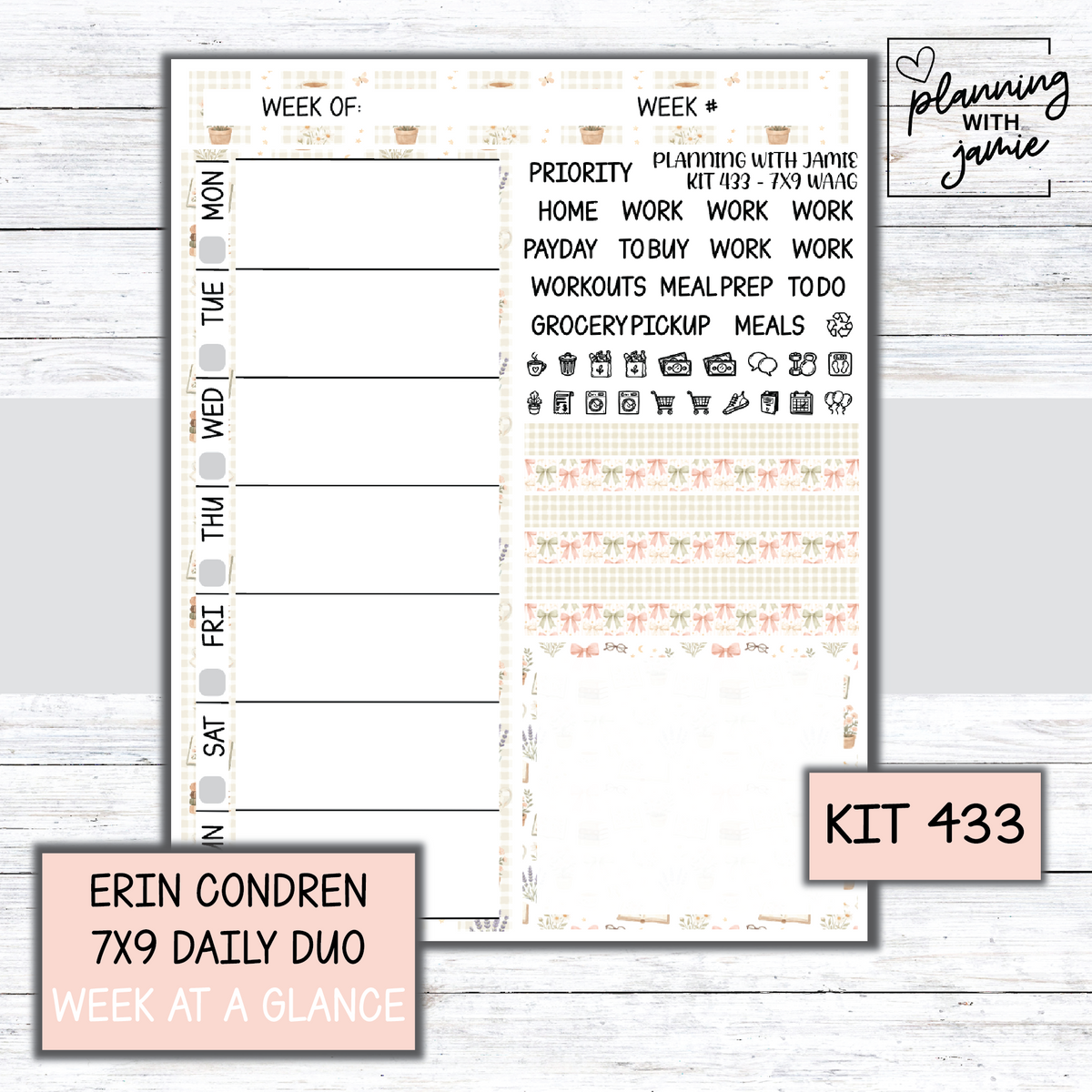 Kit 433 Week At A Glance Sticker