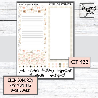 KIT 433 7X9 Erin Condren Monthly Dashboard Sticker Kit