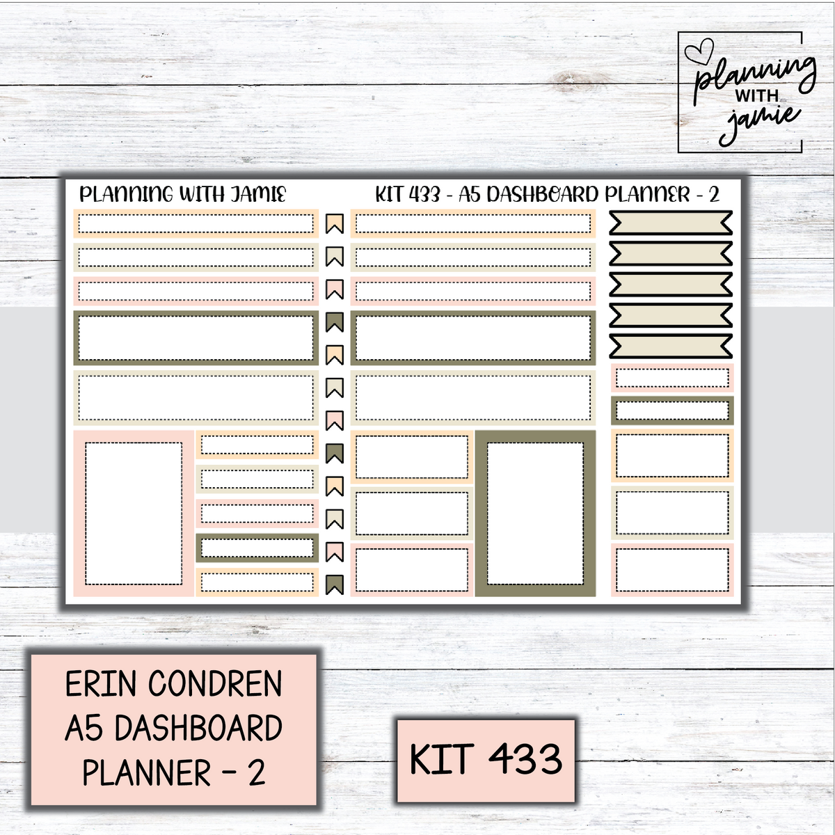 Kit 433 Erin Condren Dashboard Planner Sticker Kit