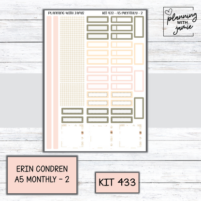 KIT 433 Erin Condren 7X9 OR A5 Monthly Kit