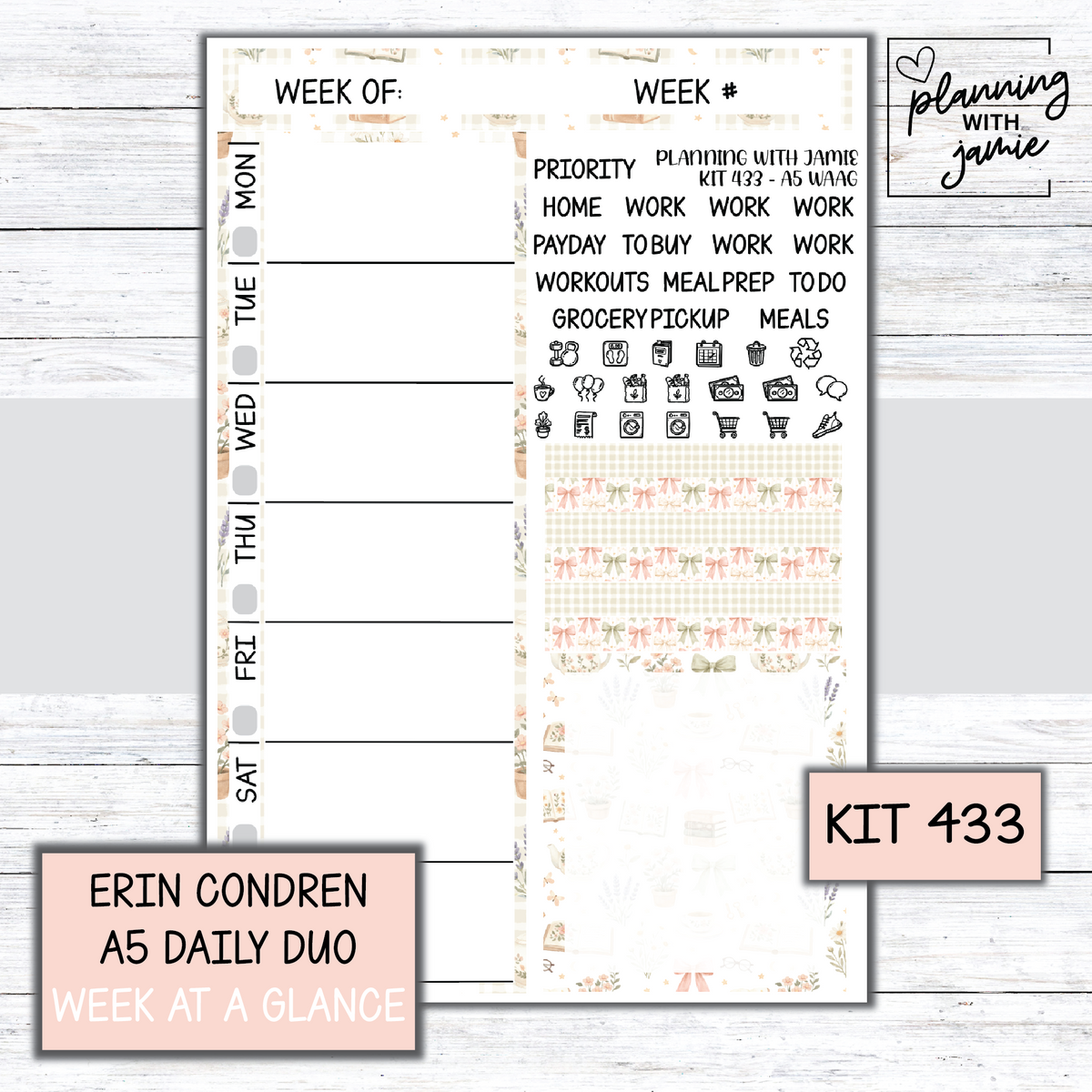 Kit 433 Week At A Glance Sticker