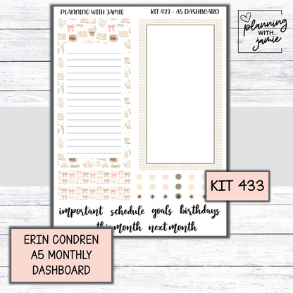 KIT 433 A5 Erin Condren Monthly Dashboard Sticker Kit