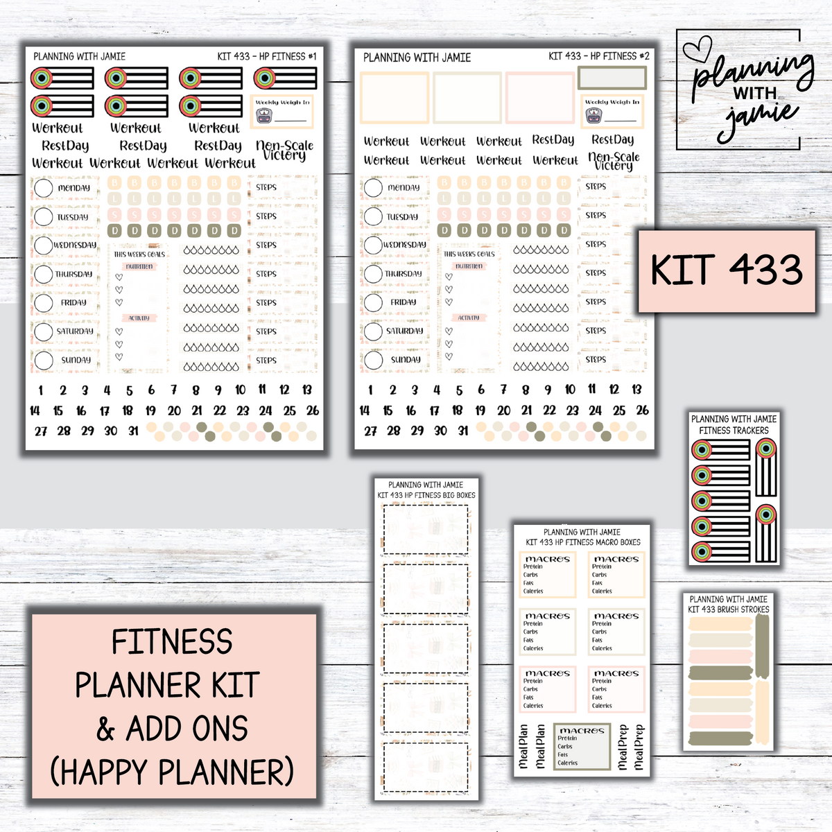 Kit 433 Weekly Fitness Sticker Kit