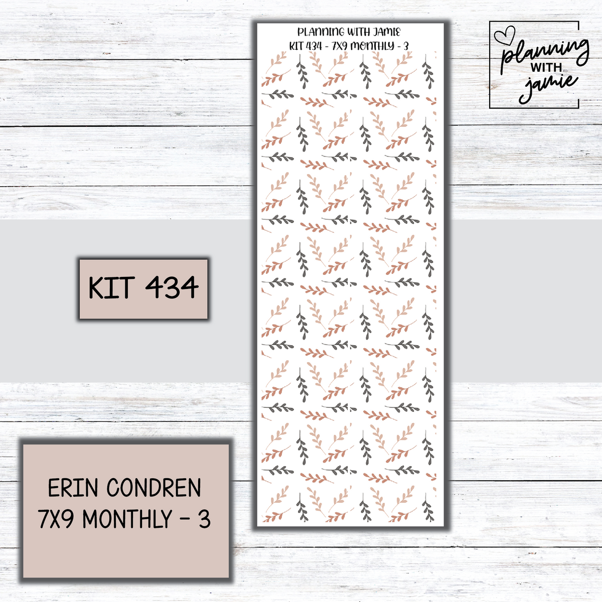 KIT 434 Erin Condren 7X9 OR A5 Monthly Kit