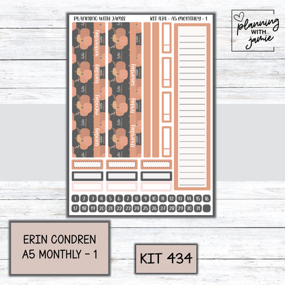 KIT 434 Erin Condren 7X9 OR A5 Monthly Kit