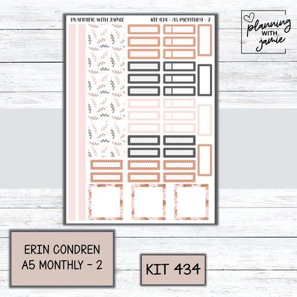KIT 434 Erin Condren 7X9 OR A5 Monthly Kit