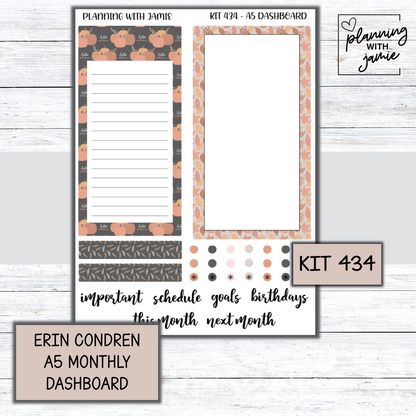 KIT 434 A5 Erin Condren Monthly Dashboard Sticker Kit