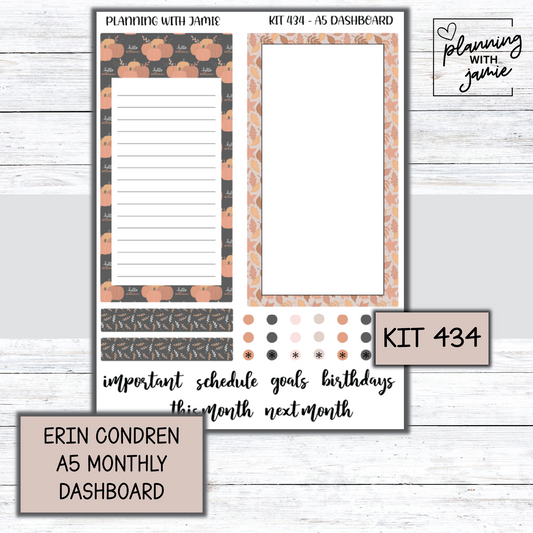 KIT 434 A5 Erin Condren Monthly Dashboard Sticker Kit