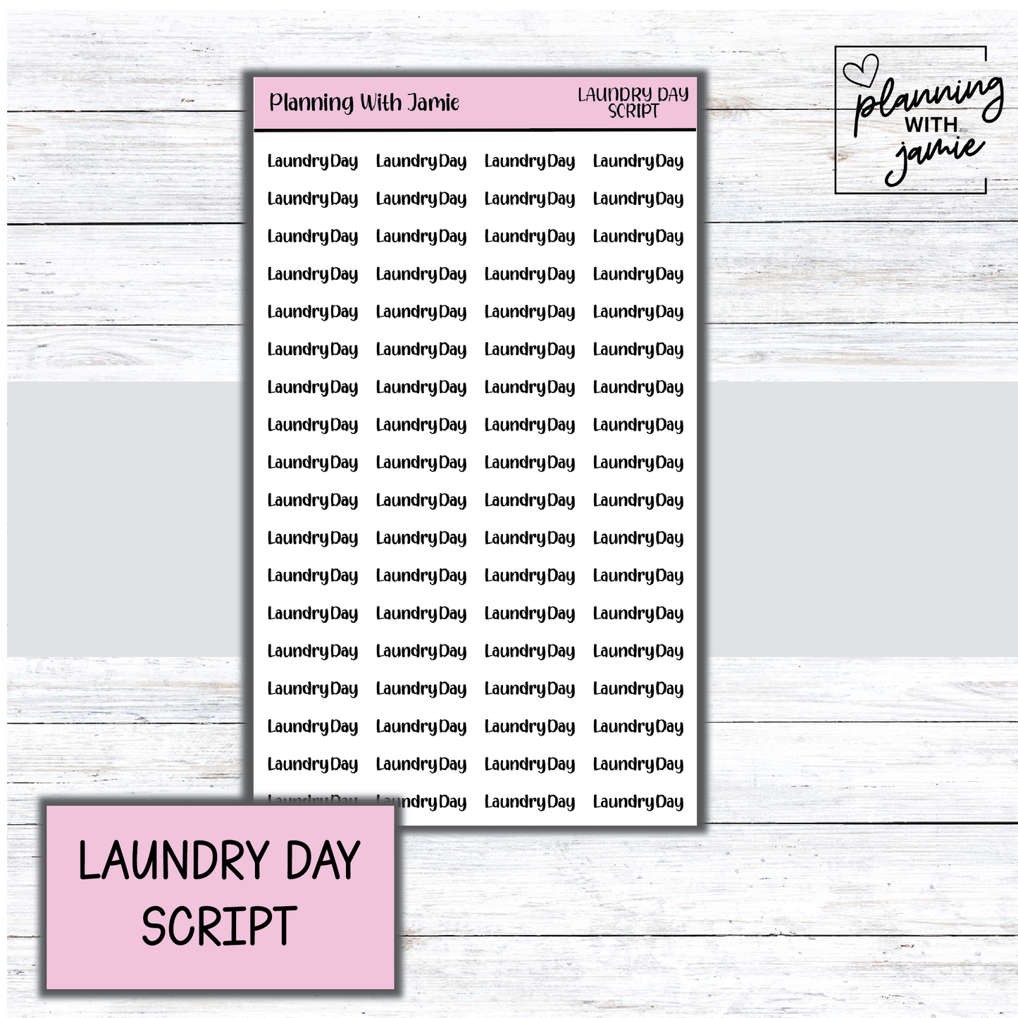 LAUNDRY DAY SCRIPT STICKERS