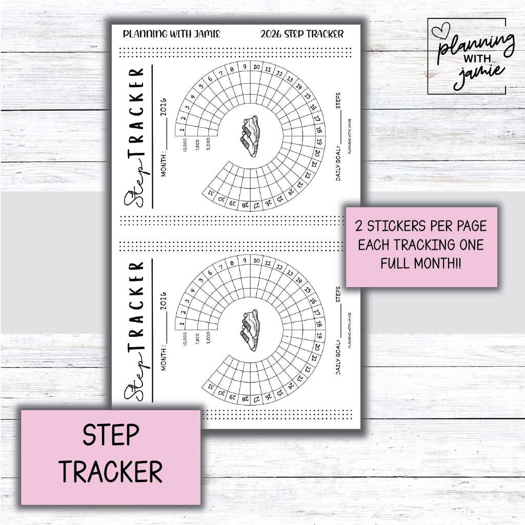 MONTHLY STEP TRACKER STICKER