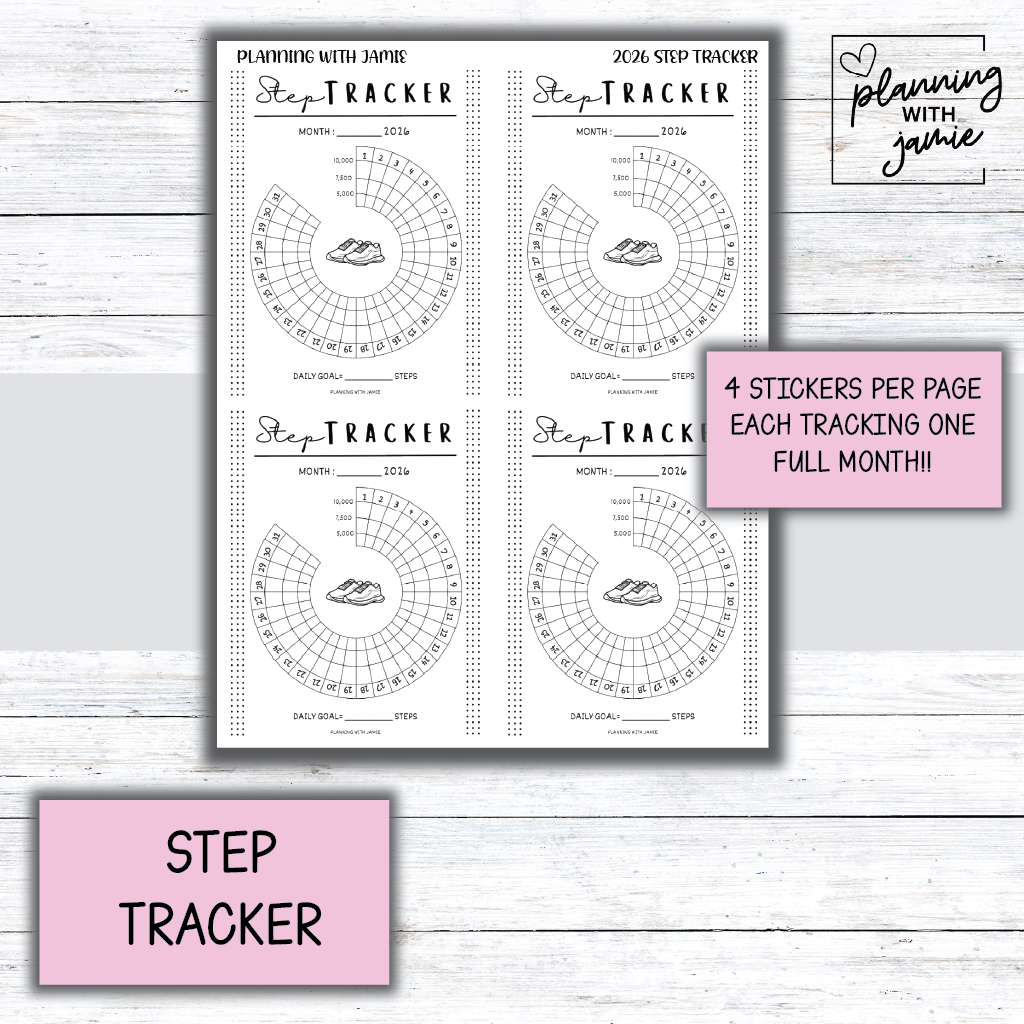 MONTHLY STEP TRACKER STICKER