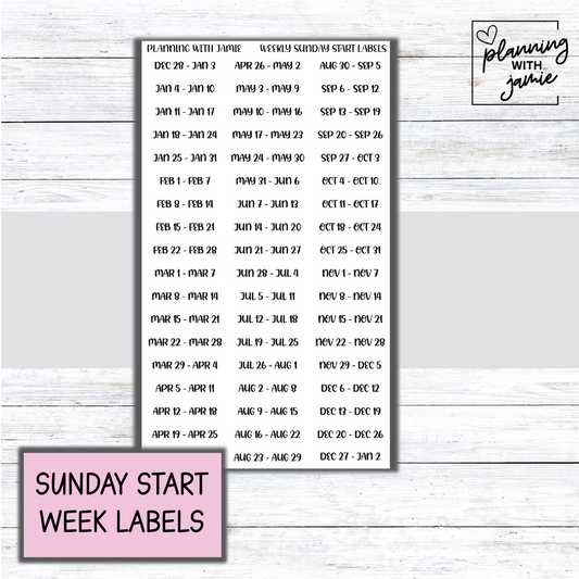 WEEK OF Script Stickers