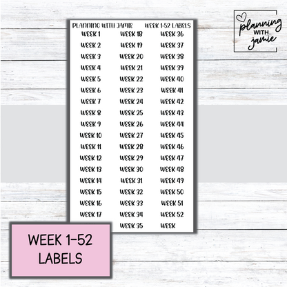 Week 1-52 Script Stickers