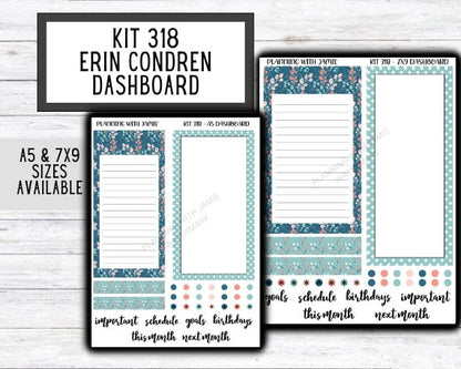 KIT 318 Erin Condren Dashboard Sticker Kit || Dashboard Monthly Sticker || Erin Condren Dashboard Sticker || SUMMER Stickers || SPRING STICKERS