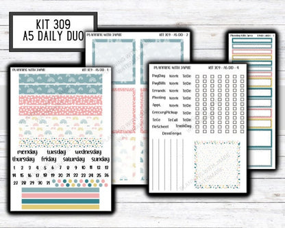 Kit 309 Erin Condren Daily Duo || Weekly Sticker Kit || Daily Duo Stickers || Boho Rainbow || SPRING STICKERS
