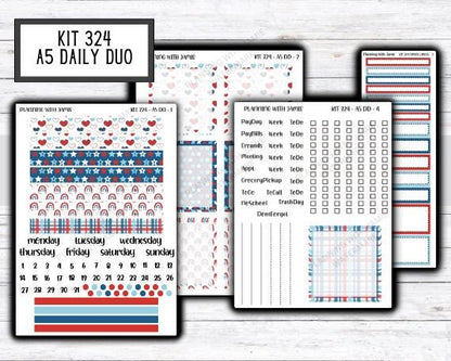 Kit 324 Erin Condren Daily Duo || Weekly Sticker Kit || Daily Duo Stickers || SUMMER STICKERS