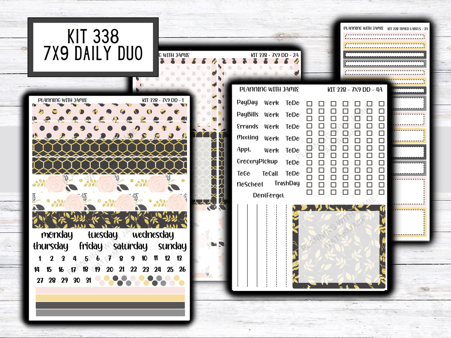 Kit 338 Erin Condren Daily Duo || Weekly Sticker Kit || Daily Duo Stickers || NEW YEAR Stickers || Pretty STICKERS