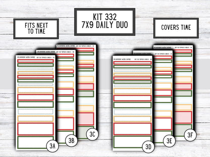 Kit 332 Erin Condren Daily Duo || Weekly Sticker Kit || Daily Duo Stickers || WINTER Stickers || CHRISTMAS STICKERS