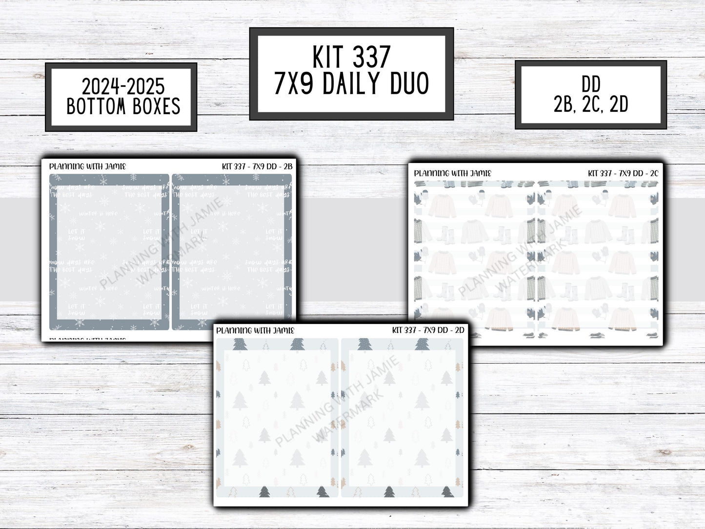 Kit 337 Erin Condren Daily Duo || Weekly Sticker Kit || Daily Duo Stickers || WINTER Stickers || FLOWER STICKERS