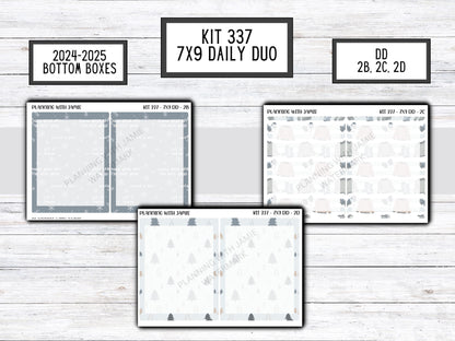 Kit 337 Erin Condren Daily Duo || Weekly Sticker Kit || Daily Duo Stickers || WINTER Stickers || FLOWER STICKERS
