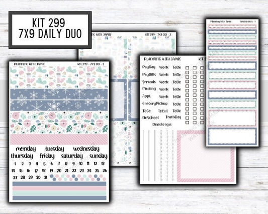 Kit 299 Erin Condren Daily Duo || Weekly Sticker Kit || Daily Duo Stickers || WINTER STICKERS