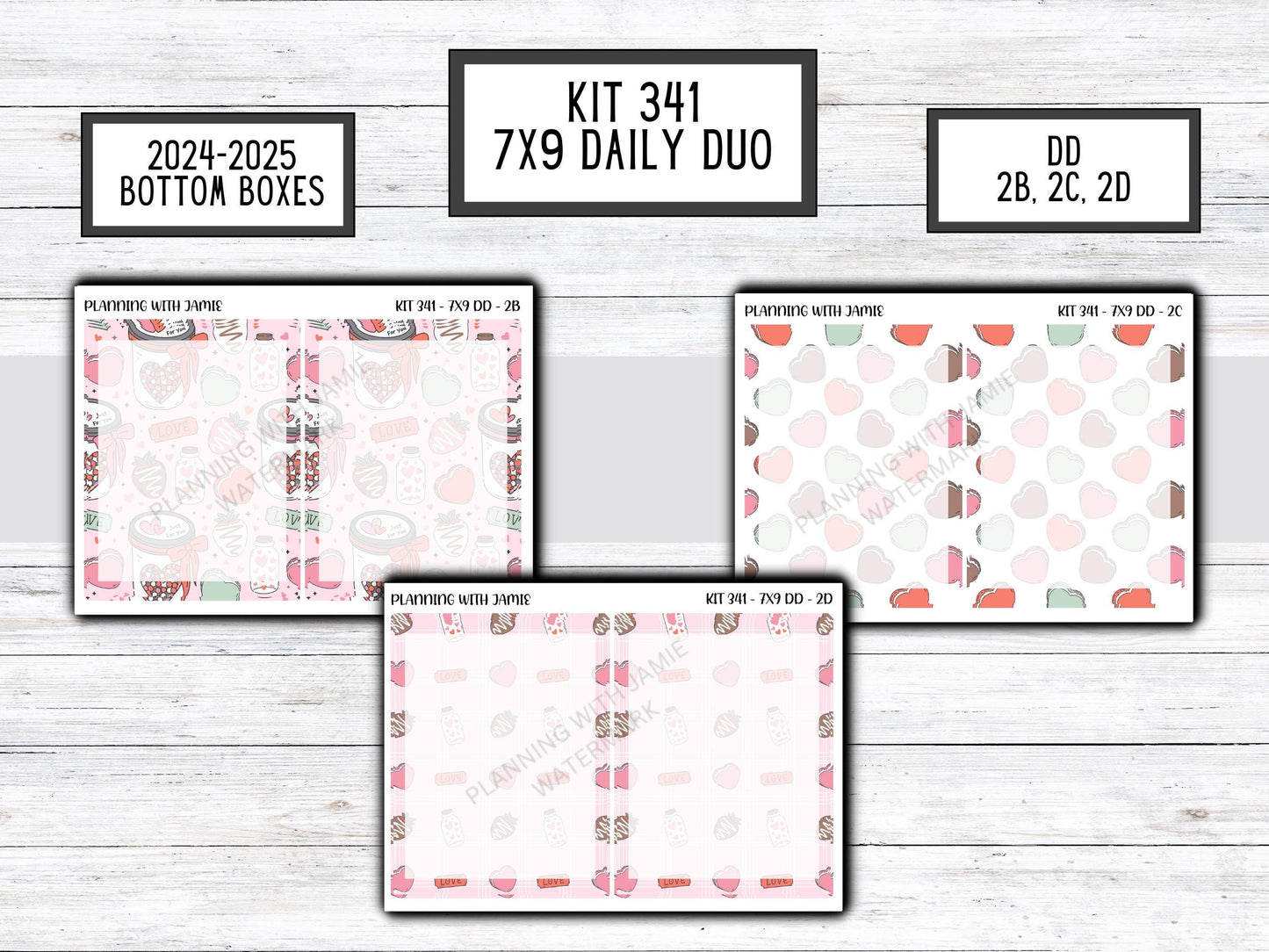 Kit 341 Erin Condren Daily Duo || Weekly Sticker Kit || Daily Duo Stickers || Erin Condren Stickers || VALENTINES STICKERS