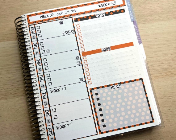 Kit 330 Week At A Glance Sticker || Week At A Glance Planner Sticker Kit || Weekly Overview Stickers || Daily Duo Stickers|| FALL STICKERS || SWEATER WEATHER STICKERS