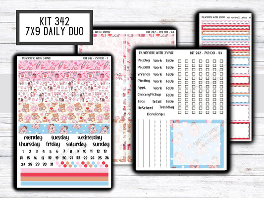 Kit 342 Erin Condren Daily Duo || Weekly Sticker Kit || Daily Duo Stickers || Erin Condren Stickers || VALENTINES STICKERS