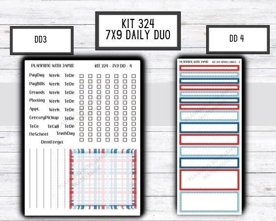 Kit 324 Erin Condren Daily Duo || Weekly Sticker Kit || Daily Duo Stickers || SUMMER STICKERS
