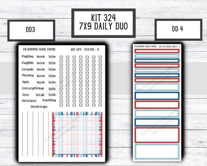 Kit 324 Erin Condren Daily Duo || Weekly Sticker Kit || Daily Duo Stickers || SUMMER STICKERS