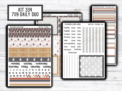 Kit 334 Erin Condren Daily Duo || Weekly Sticker Kit || Daily Duo Stickers || WINTER Stickers || CHRISTMAS STICKERS