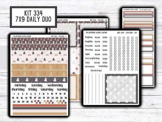 Kit 334 Erin Condren Daily Duo || Weekly Sticker Kit || Daily Duo Stickers || WINTER Stickers || CHRISTMAS STICKERS