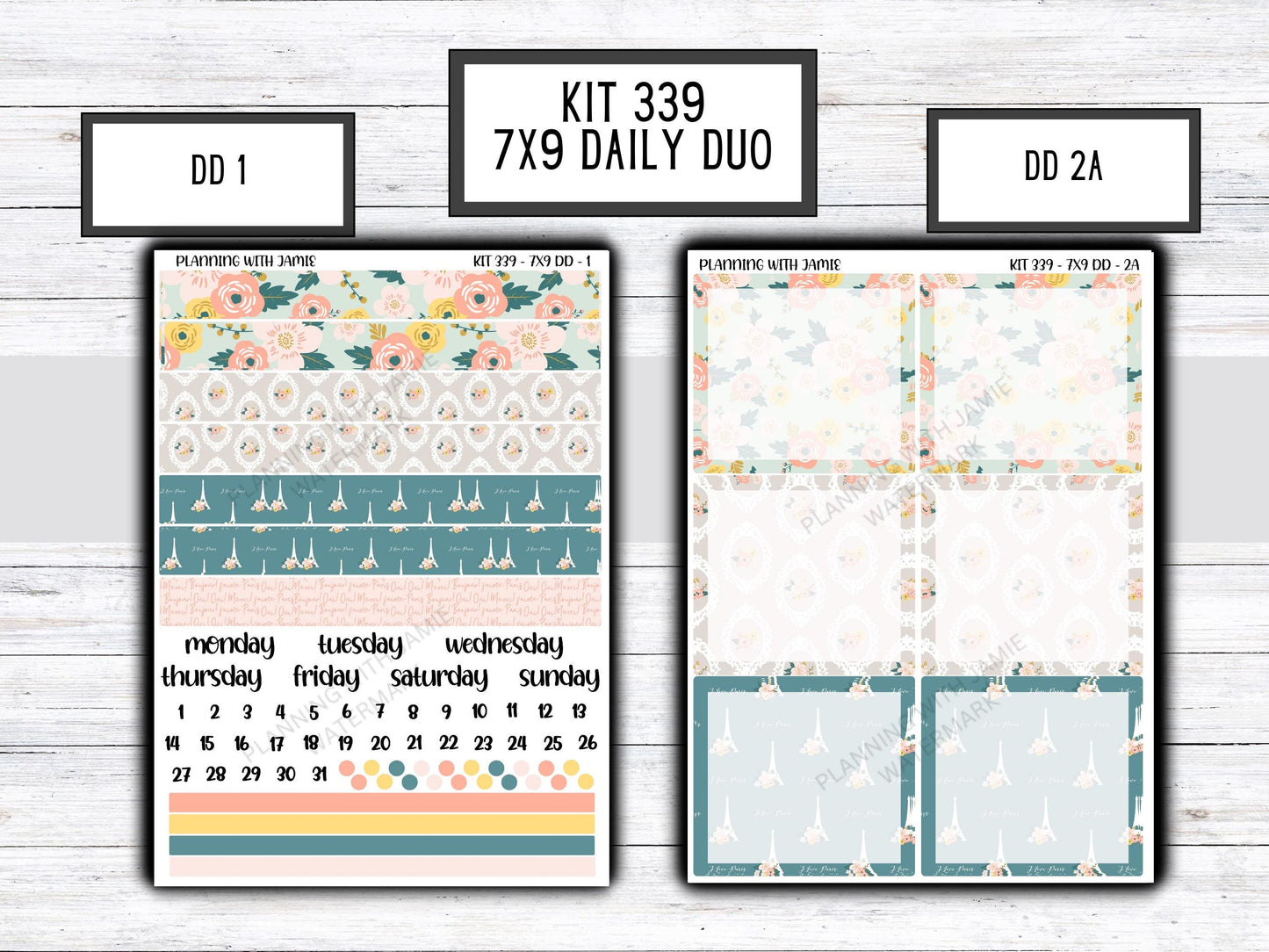 Kit 339 Erin Condren Daily Duo || Weekly Sticker Kit || Daily Duo Stickers || Erin Condren Stickers || Pretty STICKERS