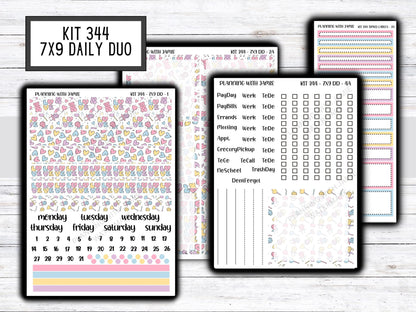 Kit 344 Erin Condren Daily Duo || Weekly Sticker Kit || Daily Duo Stickers || Erin Condren Stickers || VALENTINES STICKERS || CUTE Stickers