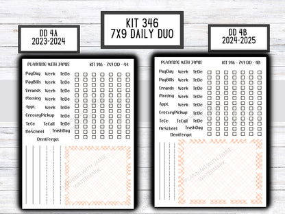 Kit 346 Erin Condren Daily Duo || Weekly Sticker Kit || Daily Duo Stickers || Erin Condren Stickers || SPRING STICKERS