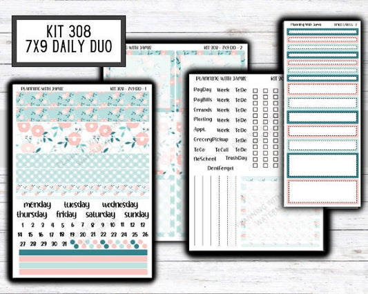 Kit 308 Erin Condren Daily Duo || Weekly Sticker Kit || Daily Duo Stickers || SPRING STICKERS