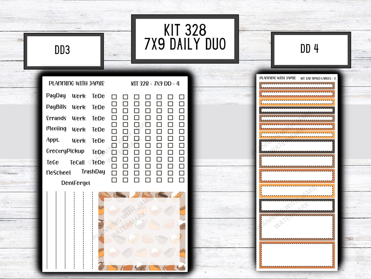 Kit 328 Erin Condren Daily Duo || Weekly Sticker Kit || Daily Duo Stickers || FALL STICKERS