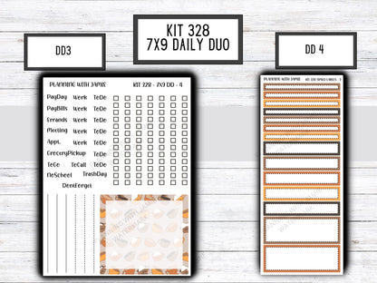 Kit 328 Erin Condren Daily Duo || Weekly Sticker Kit || Daily Duo Stickers || FALL STICKERS